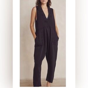 Free People Movement distressed Black Jumpsuit